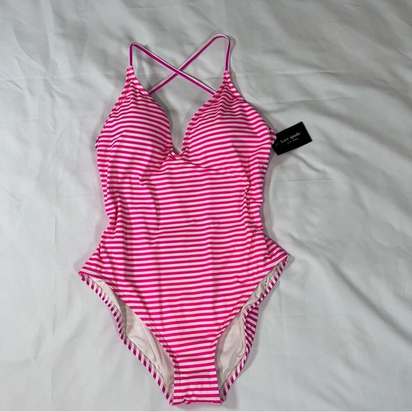 Kate Spade Pink and White bikini - Picture 1 of 6